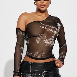 Fashion Nova New conversations mesh top